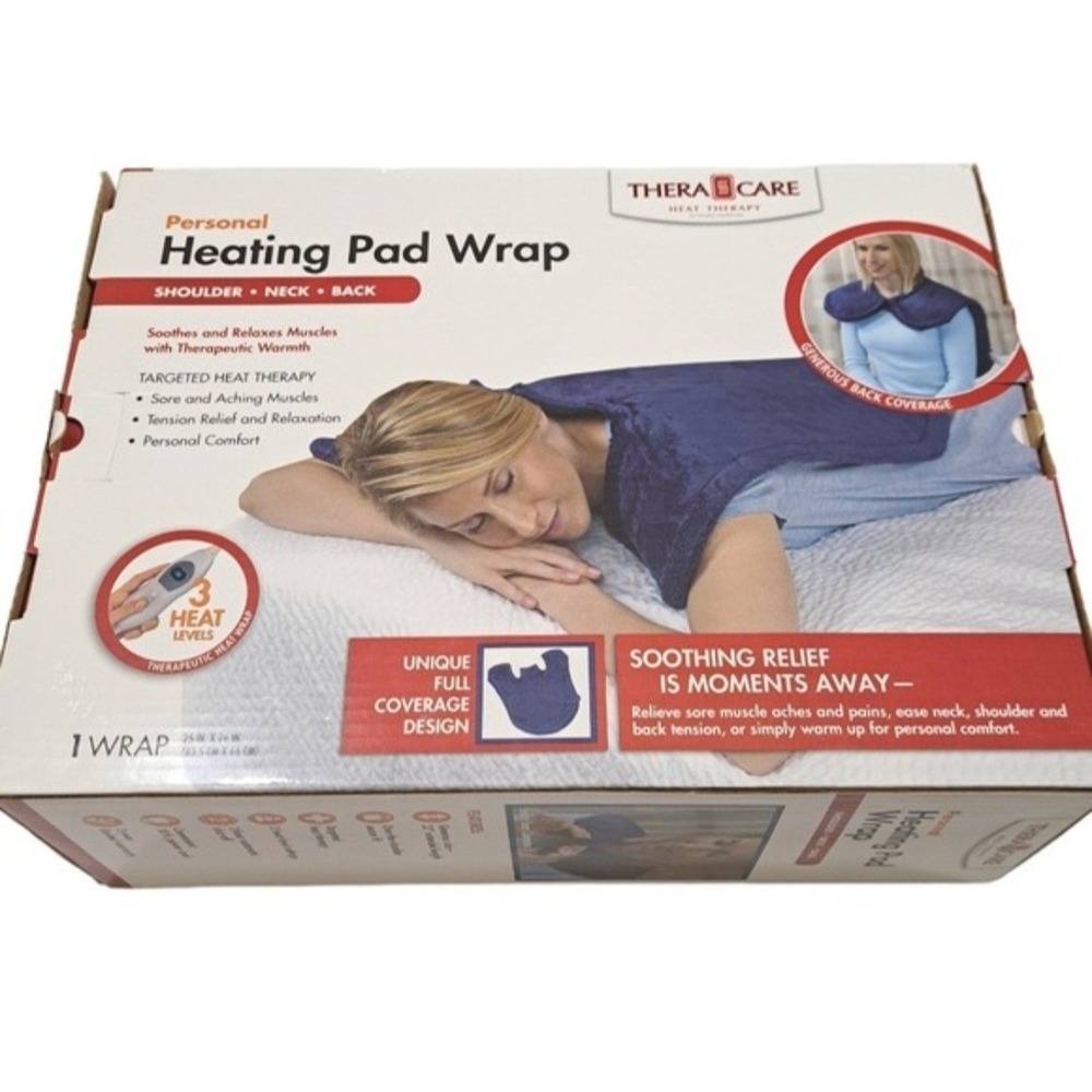 Theracare Personal Heating Pad Wrap Shoulders, Neck & Back 3 Heat Levels